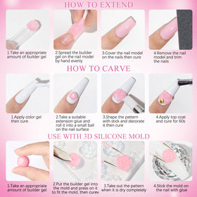 SUPWEE Solid Builder Gel carving and decoration for versatile nail art options.