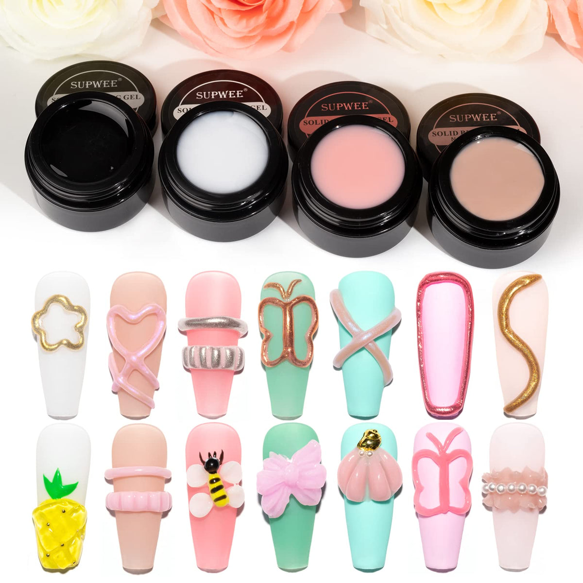 SUPWEE Solid Builder Gel color collection offers multiple looks.