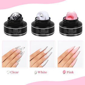 Supwee solid builder gel kit contents for at-home DIY nails