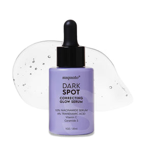 Suquato Dark Spot Remover Serum bottle showing brightening focus on the face.