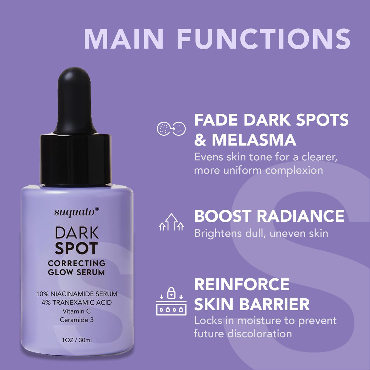 Suquato serum texture close-up demonstrating lightweight hydration for daily use.