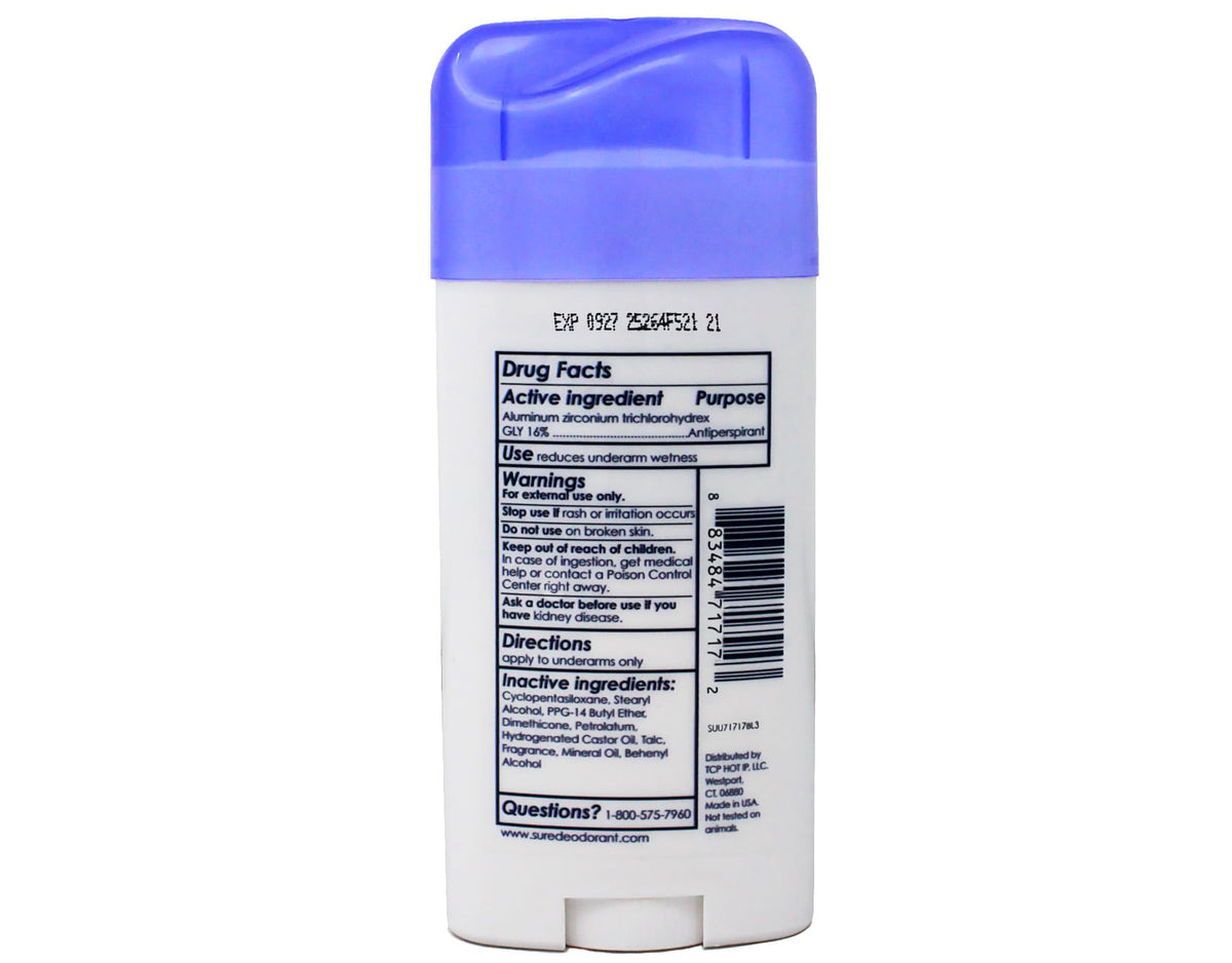 Sure invisible solid unscented application close-up shows smooth glide.