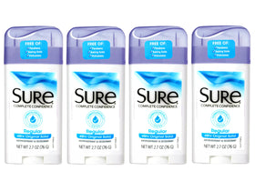 Sure Original Solid Deodorant pack front view showing four sticks