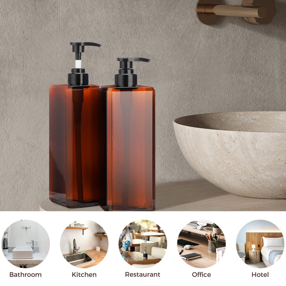 Suream body soap bottle with labels for quick content identification.