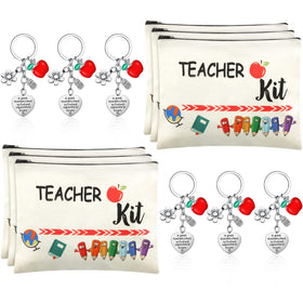 Sureio makeup bags for teachers with bright prints, ideal for gifting.