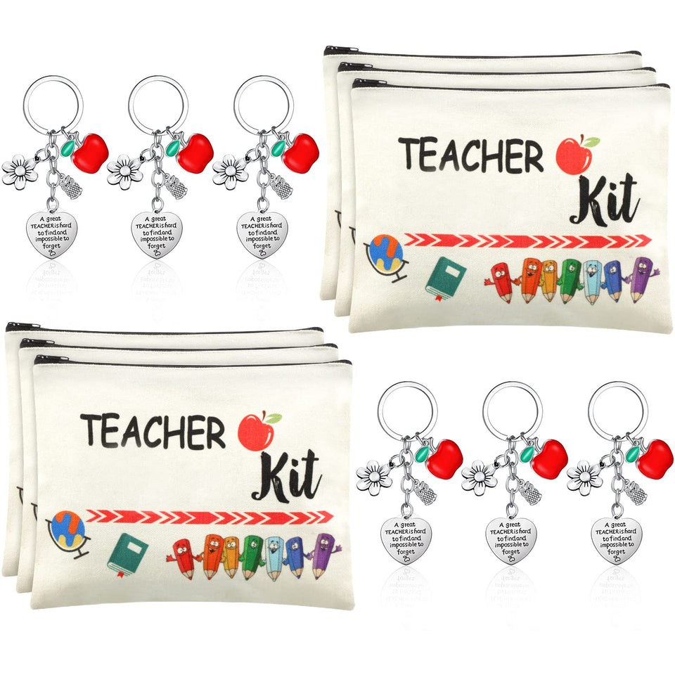 Sureio makeup bags for teachers with bright prints, ideal for gifting.
