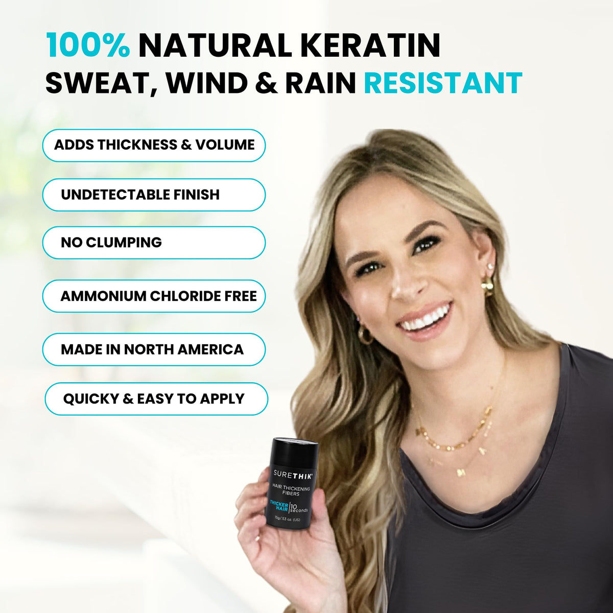 SURETHIK Hair Fibers water resistance during sweat or rain
