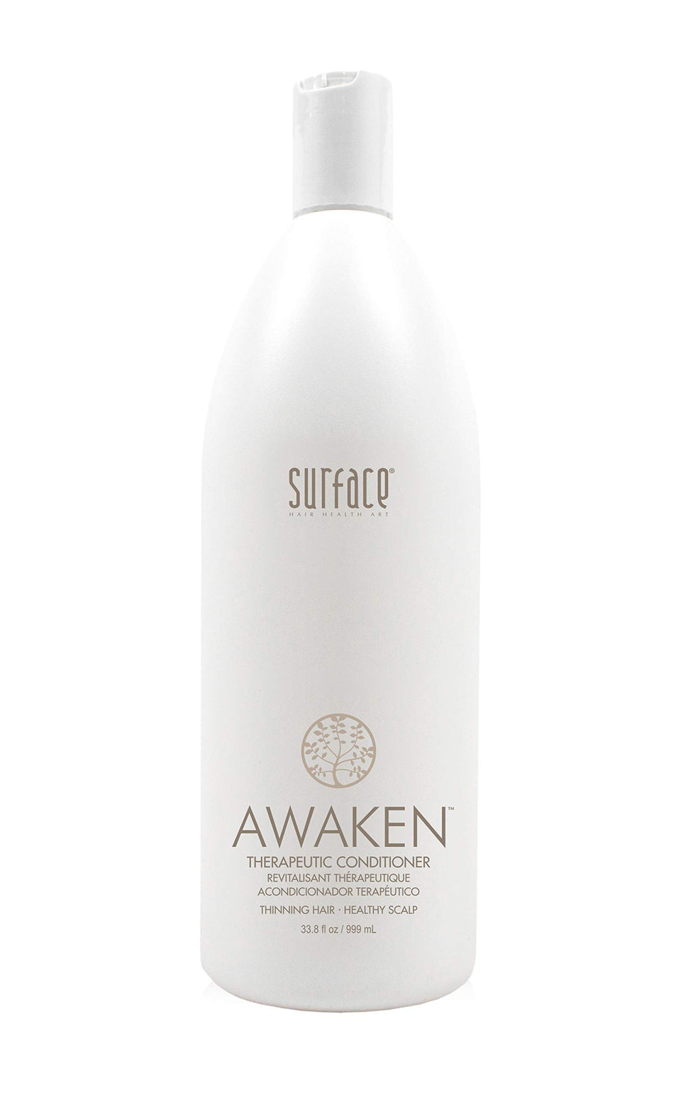 SURFACE Awaken conditioner bottle showcasing thickening formula for scalp care