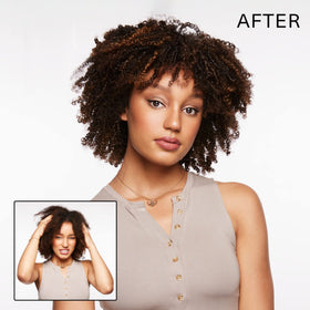 Hair before and after using SURFACE Awaken conditioner