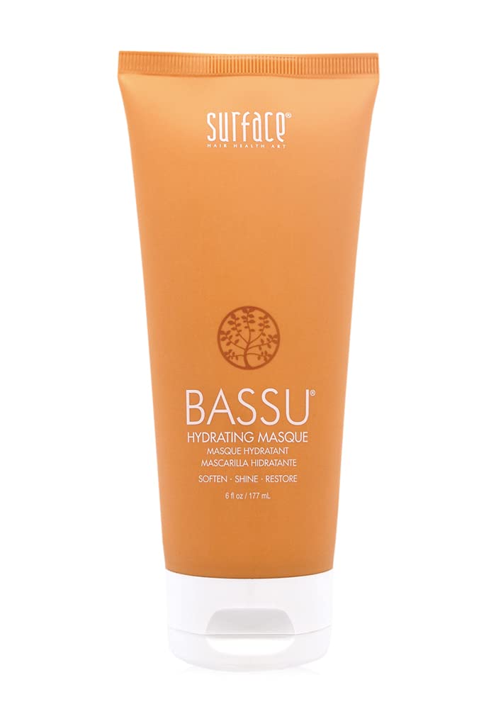 SURFACE Bassu Hydrating Masque bottle delivering rich moisture for dry hair.