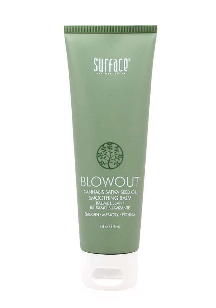 SURFACE Blowout Balm bottle shown for long-lasting smoothness and heat defense.
