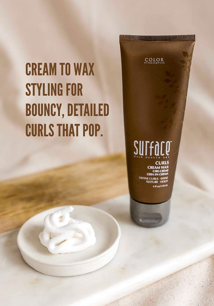 Surface Curls Cream Wax ingredients list includes cocoa, shea, and babassu oils