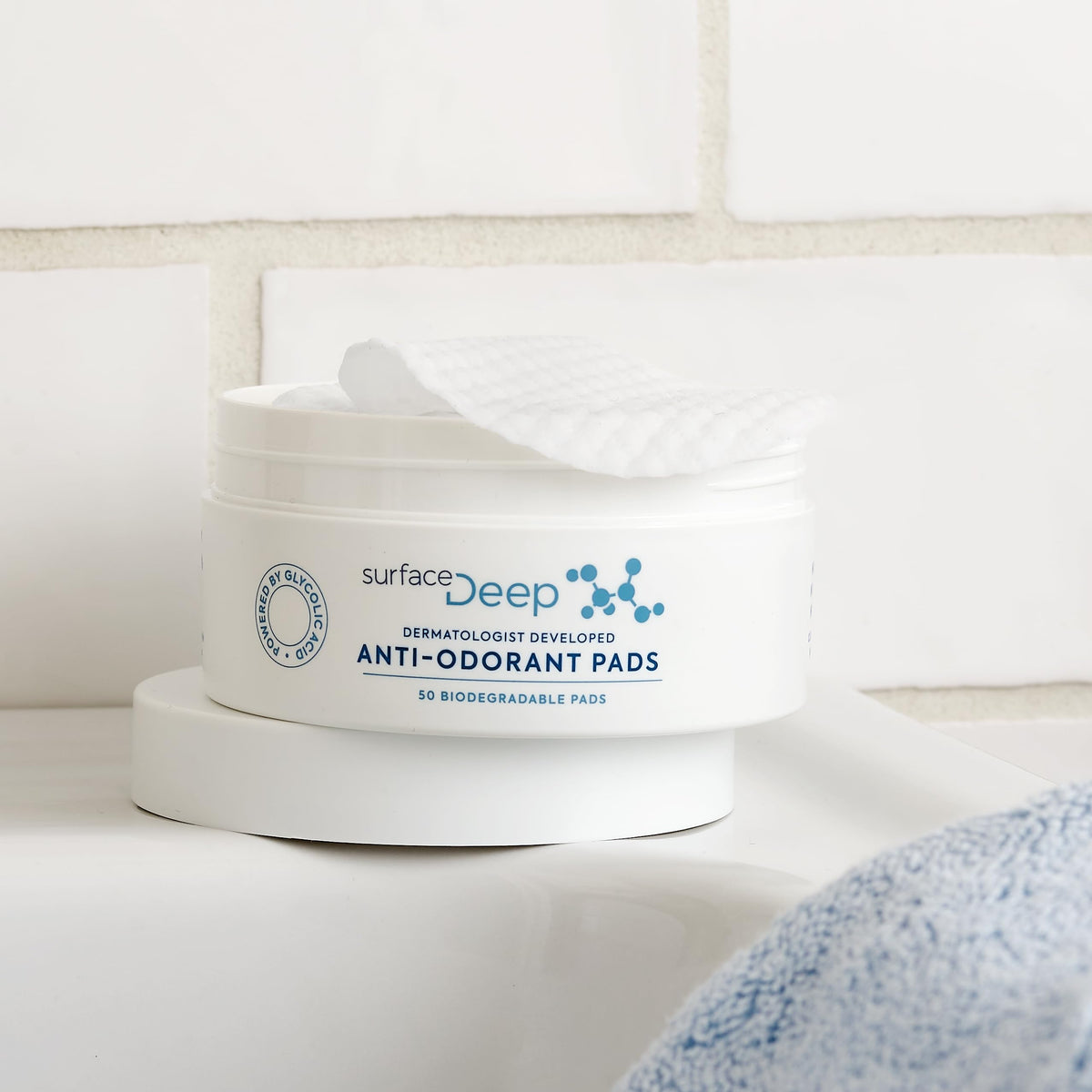 Aluminum-free, vegan, cruelty-free Surface Deep pad packaging