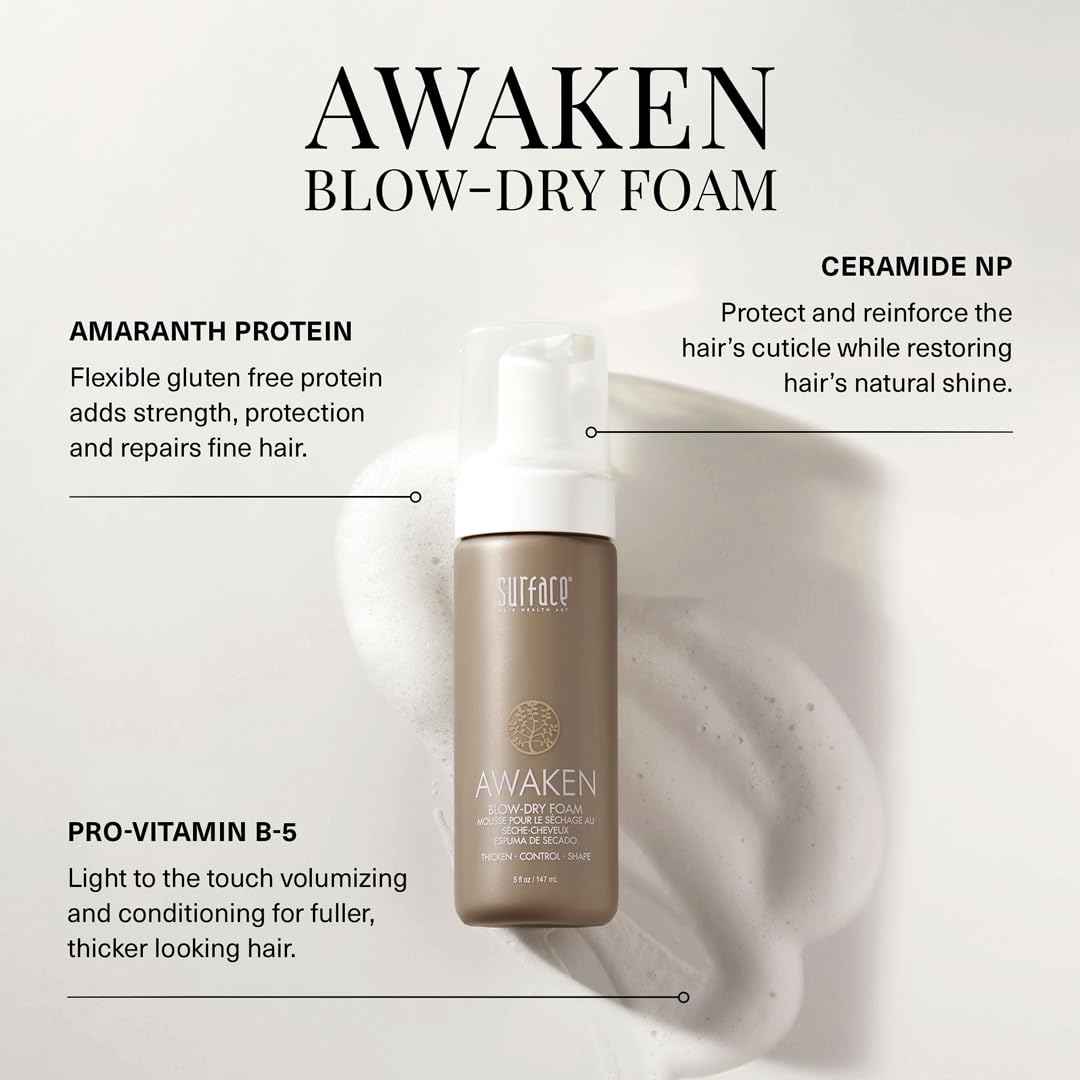 Foam ready to be used during blow-drying to lift roots