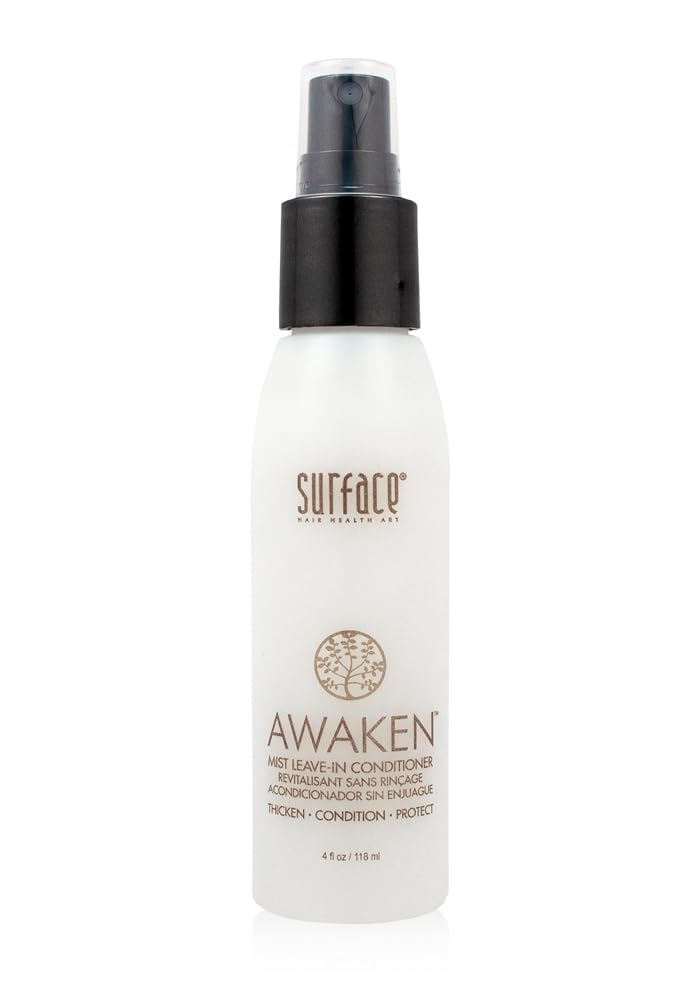 SURFACE Hair Awaken Mist bottle for lightweight detangling and thicker-looking, healthier-feeling fine hair.