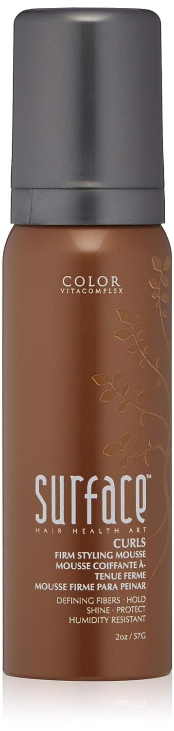 SURFACE Hair Curls Firm Mousse ready to dispense for easy application and curl hold.