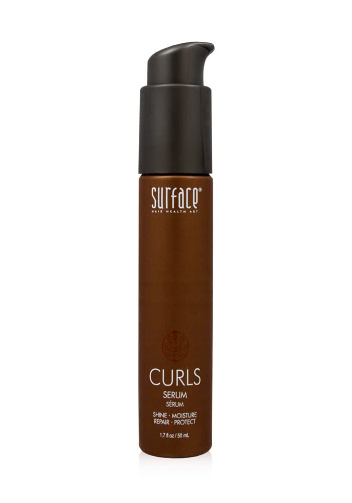 Surface Hair Curls Serum bottle showing glossy finish for hydrated curls