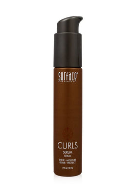 Surface Hair Curls Serum bottle showing glossy finish for hydrated curls