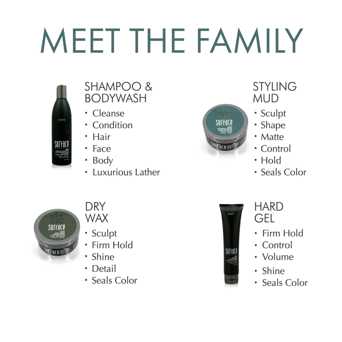 SURFACE Bamboo fibers deliver flexible control for men’s styling.