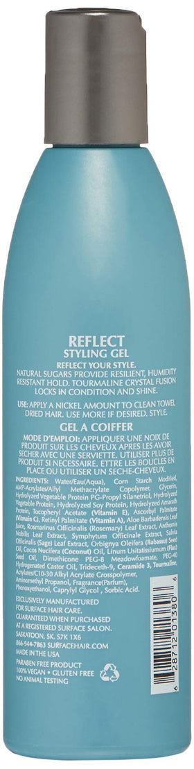 Surface Hair Reflect Styling Gel shows defined hair style with lasting control.