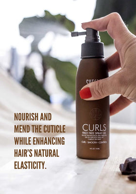SURFACE Frizz Free Gel providing a light hold without crunch for defined curls.