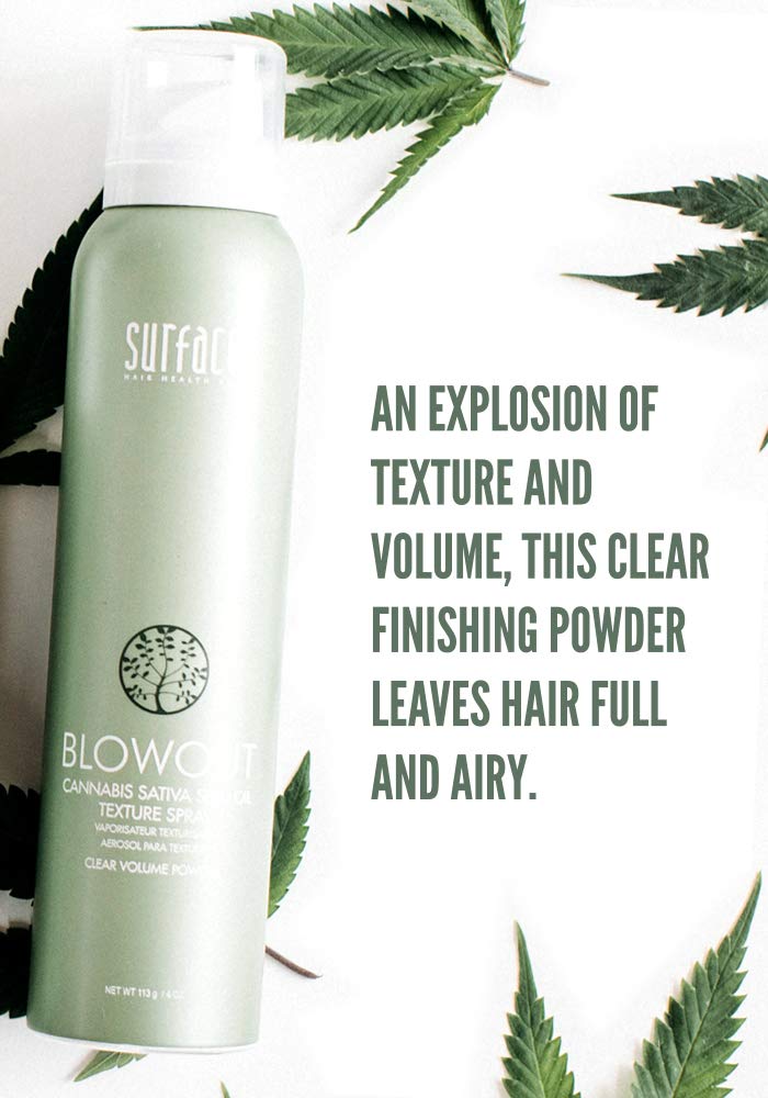 Close-up of Texture Spray mist on hair for airy texture and easy styling
