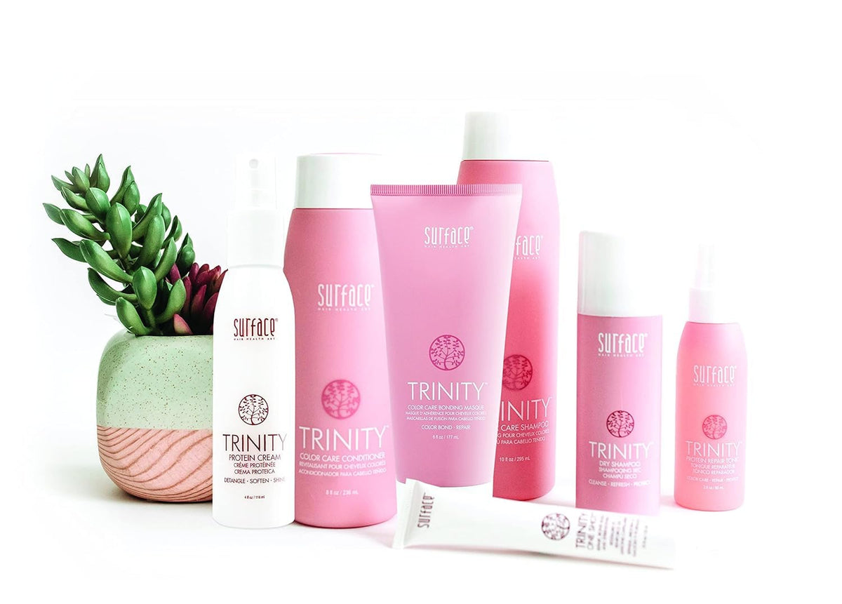 SURFACE Trinity Color Care Conditioner close-up highlighting detangling and shine benefits
