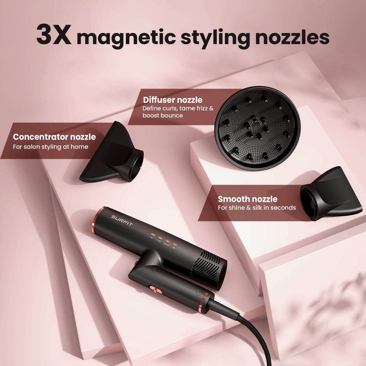 Surfit Hair Dryer foldable travel design saves space on trips.