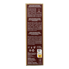 Surya Brasil Henna Cream Mahogany applied to hair for even coverage.
