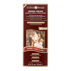 Surya Brasil Henna Cream copper bottle for easy at-home color.