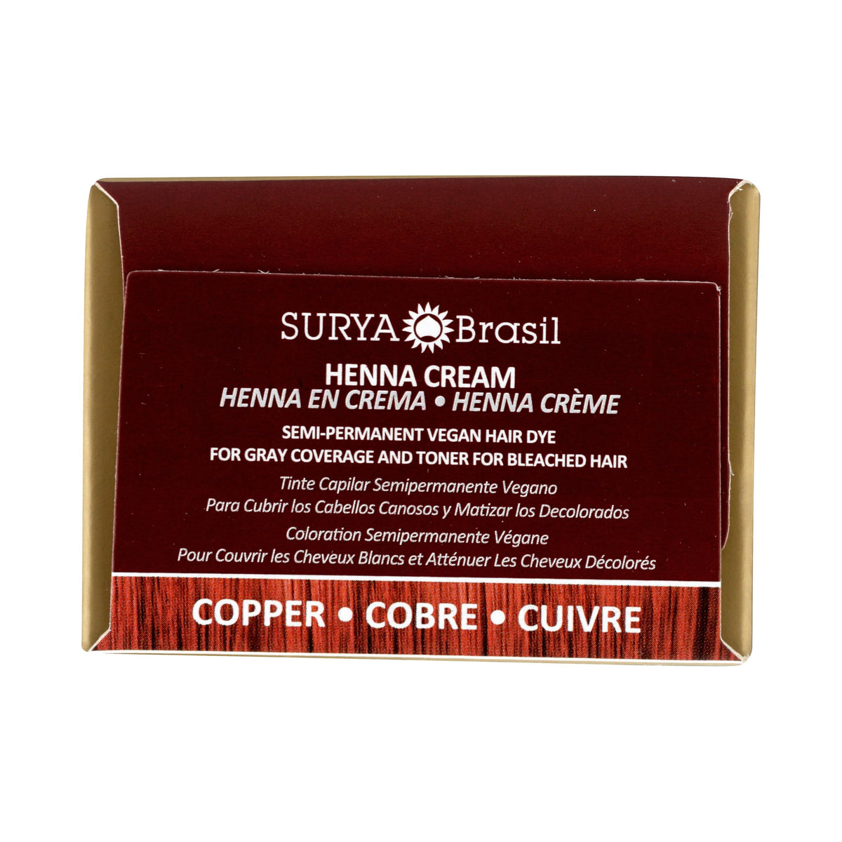 Surya Brasil Henna Cream full-color result with copper shade.