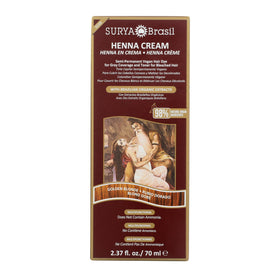 Surya Brasil Henna Cream Golden Blonde bottle pour for smooth color application and hydration.