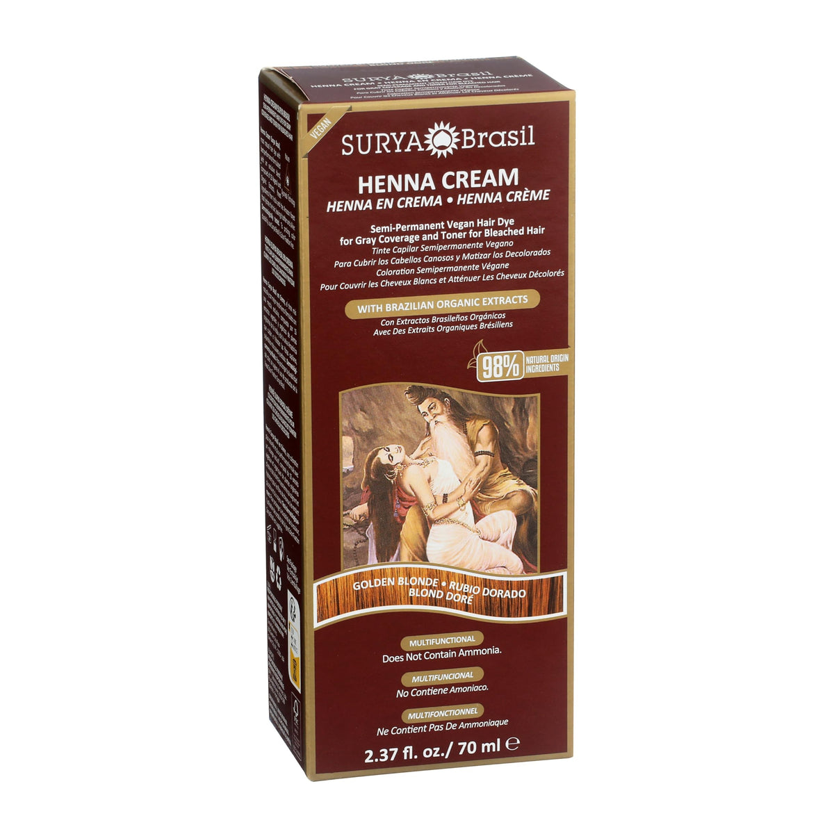 Surya Brasil Henna Cream Golden Blonde conditions hair while coloring.