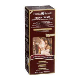Surya Brasil Henna Cream Mahogany hair after color with shine and softness.
