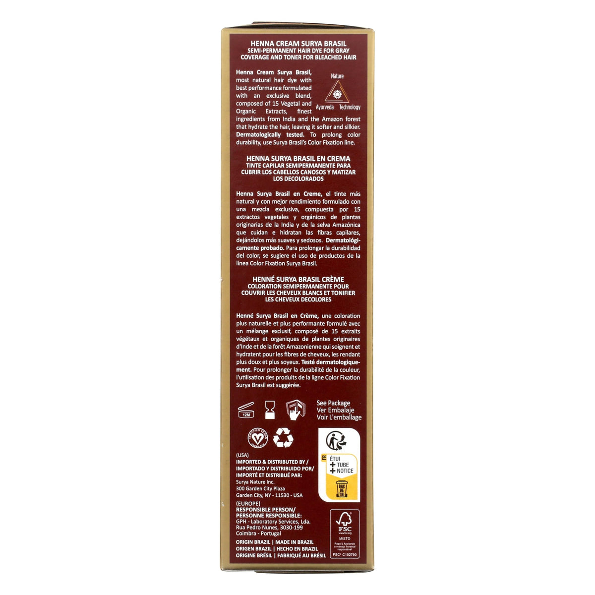 Ingredients panel highlights natural-origin components like henna and amla.