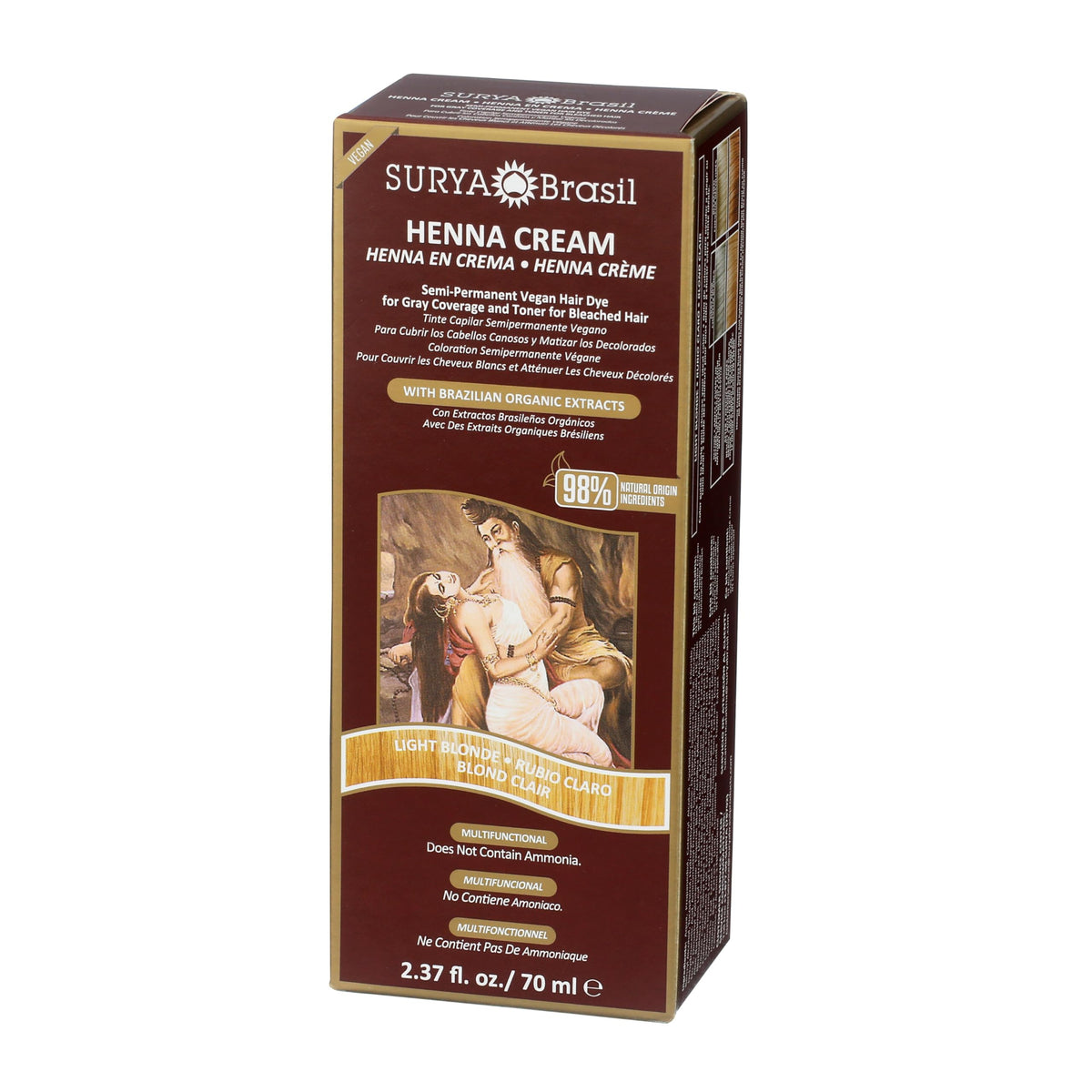 Swatch demonstrates shine and smoothness from Surya Brasil Henna Cream.