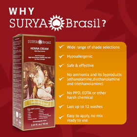 Before and after look with Surya Brasil Henna Cream Swedish Blonde.