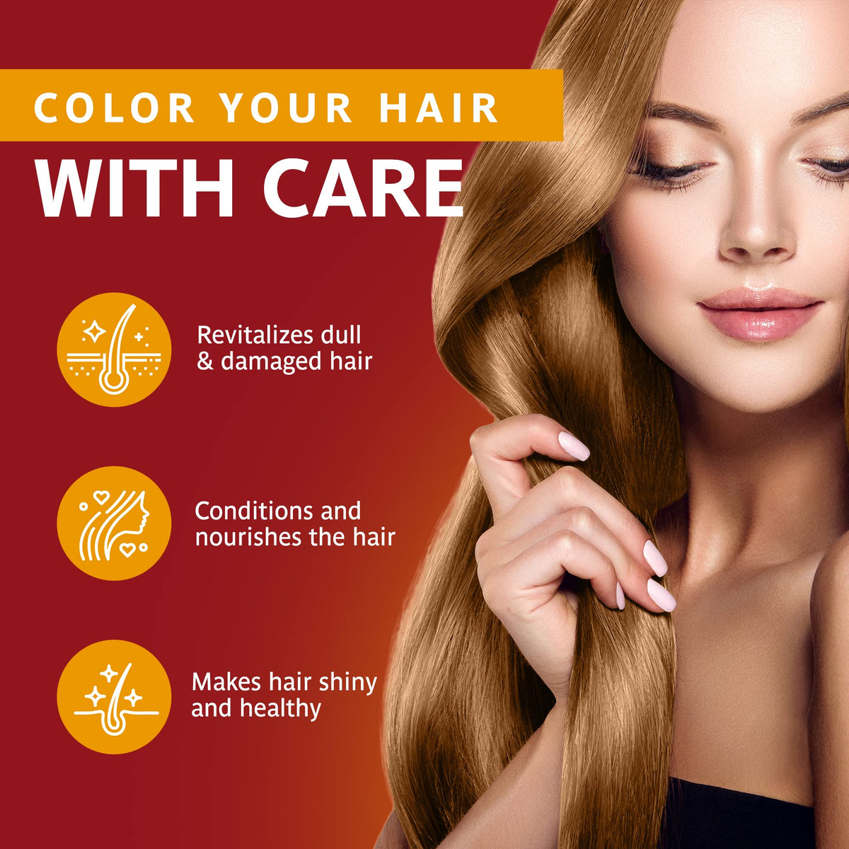 Swedish Blonde henna cream packaging box, easy-to-use color care.