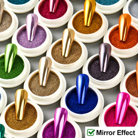 SUTOZMIWE 36-color collection provides versatile chrome options for nail art.