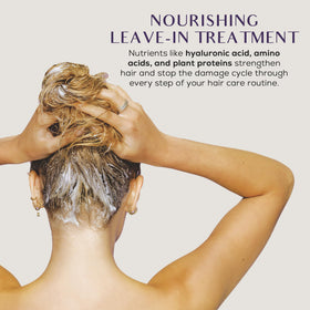 SUTRA Heat Guard Leave-In Cream applied to damp hair for a smooth finish