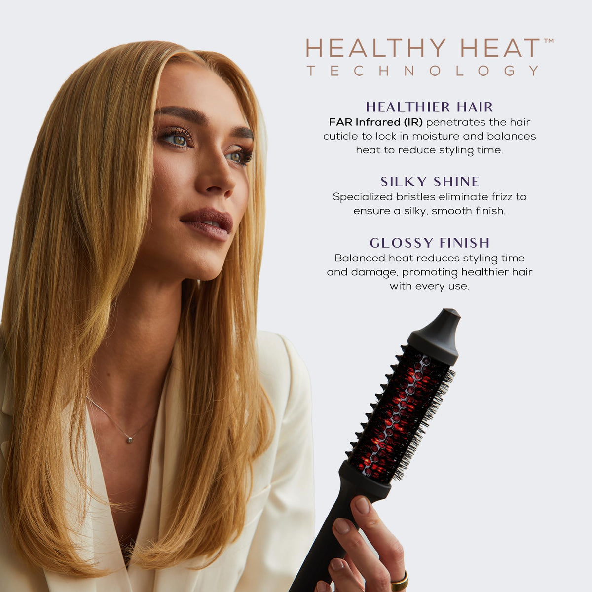 Sutra Thermal Brush digital display for easy temp selection during styling