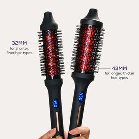 SUTRA Thermal Brush digital display highlights precise heat control during styling.
