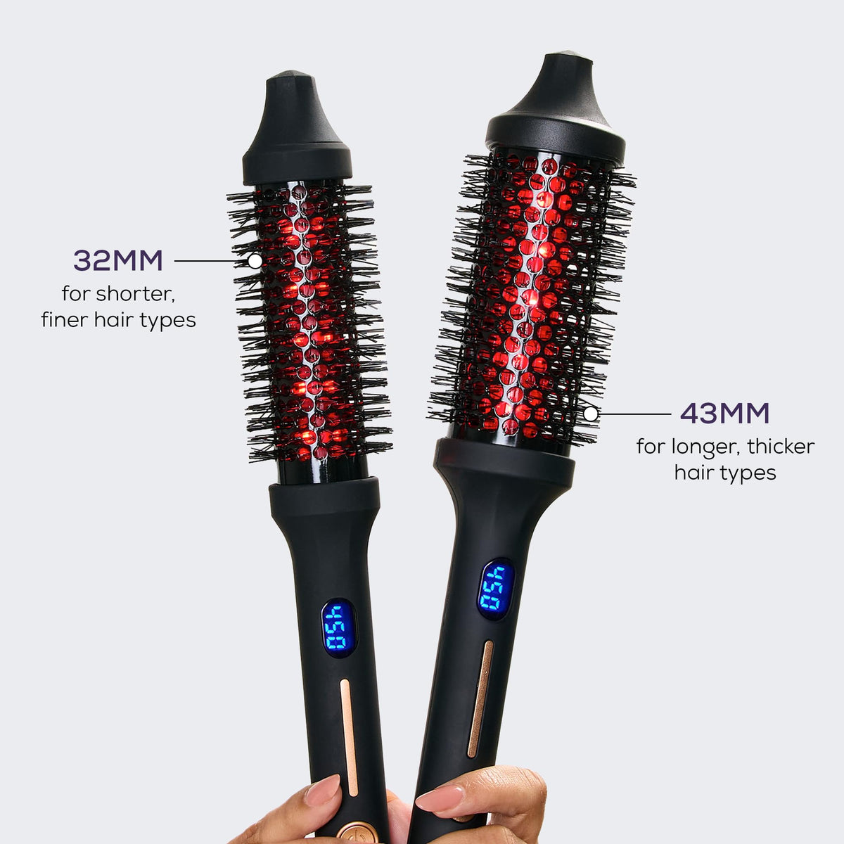 Sutra Thermal Brush ionic technology helps reduce frizz and boost shine