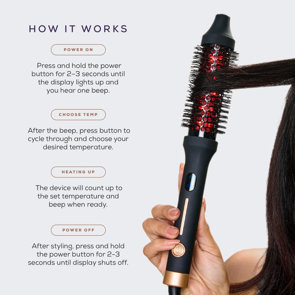 Sutra Thermal Brush tourmaline-infused bristles deliver sleek, smooth results