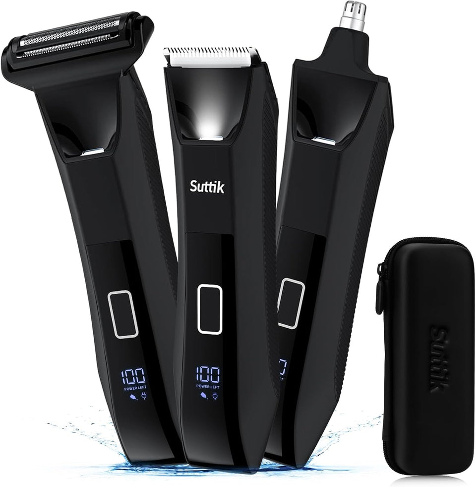 Suttik Manscape 3-in-1 heads enabling versatile grooming for head-to-toe use