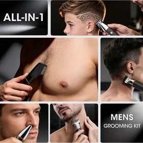Suttik Manscape clipper with guards for adjustable length across the chest, underarms, and legs.