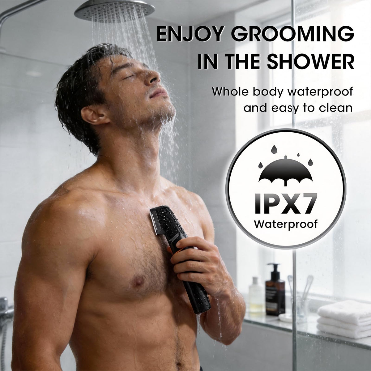 Suttik Manscape foil shaver for a smooth, comfortable finish without nicks.