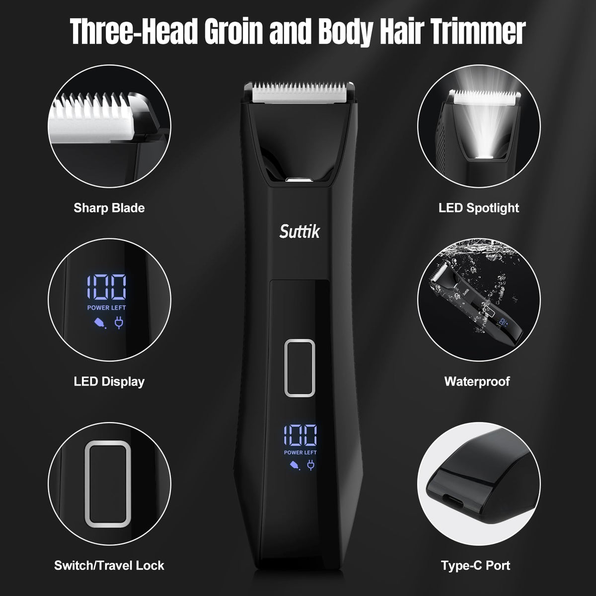 Suttik Manscape foil shaver for a close, precise finish on sensitive areas
