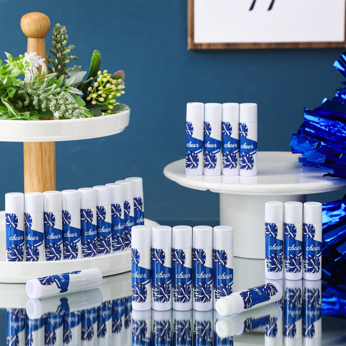 Suttmin Cheer lip balm showcases a cheerful team-themed design