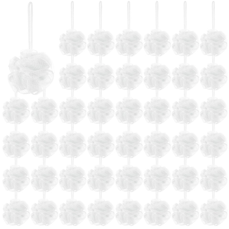Suttmin bulk loofah sponge set of 50 white pieces for daily cleansing